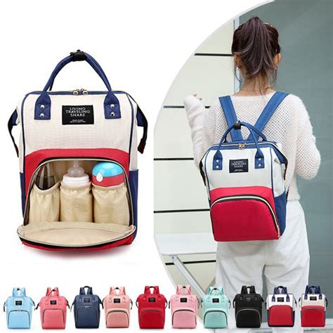 Baby Diaper Bag Pure Color Simple Mom Mummy Baby Care Nappy Bag Large
