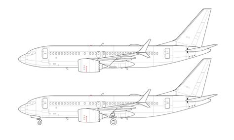 Boeing 737 Max 7 Blank Illustration Templates Norebbo