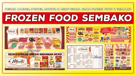 Desain Banner Menu Poster Brosur Usaha Umkm Frozen Food Sembako The