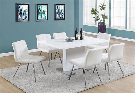 Kitchen table and chair set table dining room sets glass dining room sets. 35-inch W x 60-inch L Dining Table in High Glossy White