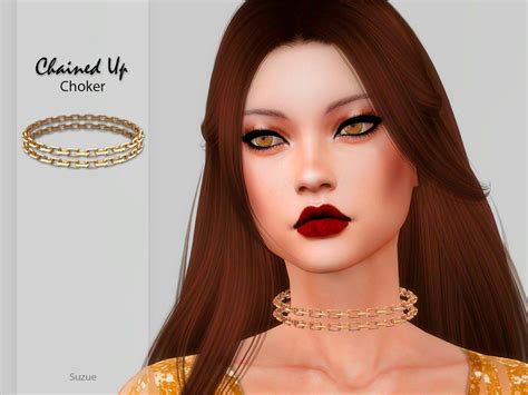 The Sims Resource Chained Up Choker Sea Earrings Sims Resource Cat