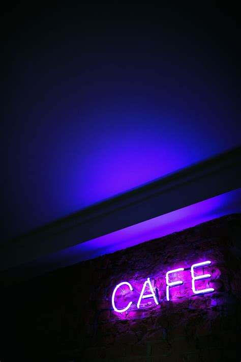 Neon Words Backlight Illumination Inscription Letters Cafe Café