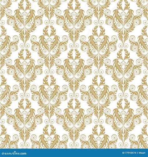 Golden Damask Seamless Pattern Stock Vector Illustration Of Creative