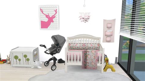 Modelsims4 • The Sims 4 Baby Girl Nursery Townhouse Crib