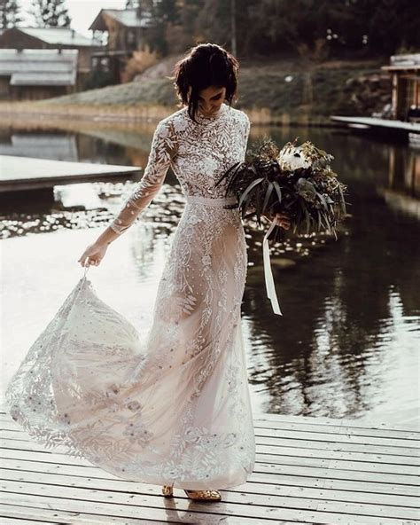 Turtleneck Wedding Dresses For Modern Brides Weddingomania