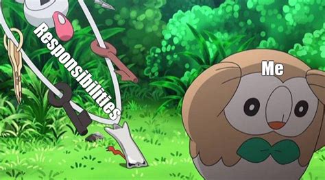 Unsettled Rowlet New Meme Format With Potential Of Reaction Image