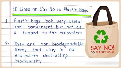 10 Lines Essay On Say No To Plastic Bags In English 10 Points Few