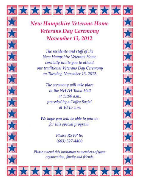 Veterans Day Invitation Template