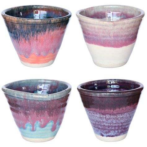 The deep purple tones of this stunning large size mug set will enhance the enjoyment of your favorite hot beverages while. Boho Handmade Pottery Coffee Mugs Tea - Pink Blue White ...