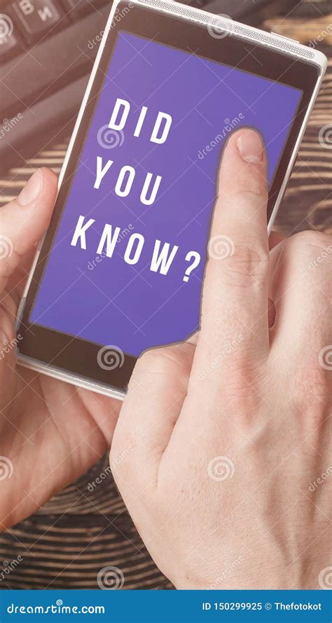 Interesting Fact Concept Text Did You Know On Smartphone Screen