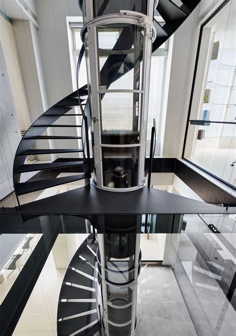 Multi Level Spiral Staircase Glass Elevator8 Idesignarch Interior