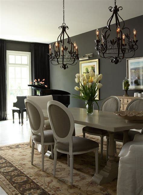 Beige and black dining room color scheme dark grey dining room maybe continue the kendall charcoal ...