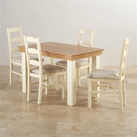 Country Cottage Dining Set In Painted Oak 4ft Table 4 Chairs