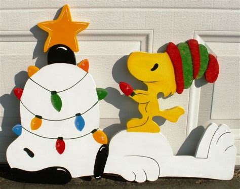 Items Similar To Peanuts Xmas Snoopy And Woodstock Yard Art 24 Inches