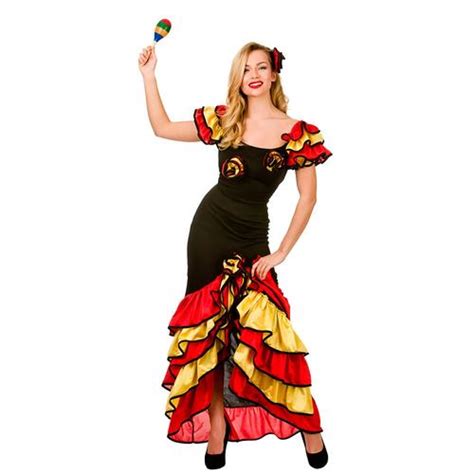 Spanish Senorita Ladies Fancy Dress Womens Adult Flamenco Dancer Mexican Costume Ebay