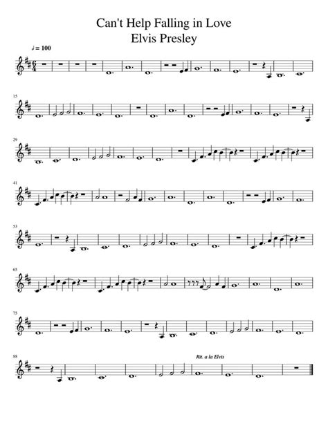 Print And Download In Pdf Or Midi Cant Help Falling In Love Elvis