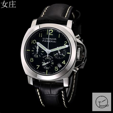 Panerai Luminor Quartz Chronograph Black Dial Everose Gold Stainless