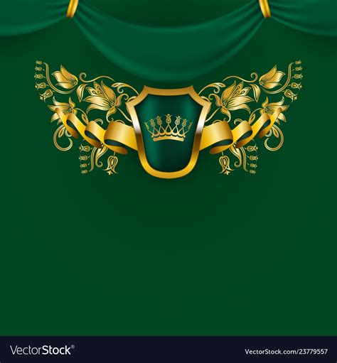 Royal Background With Ornament Shield Gold Crown Vector Image