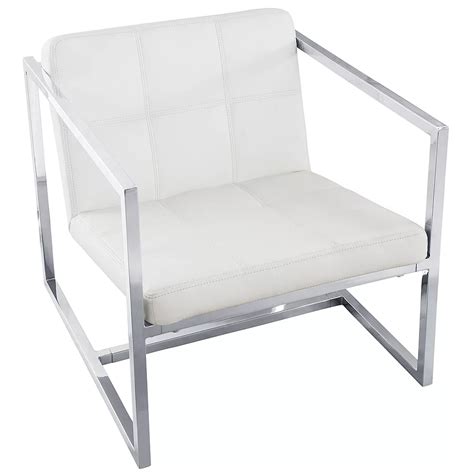 Nspire Parker Bonded Leather Accent Chair White The Home Depot Canada