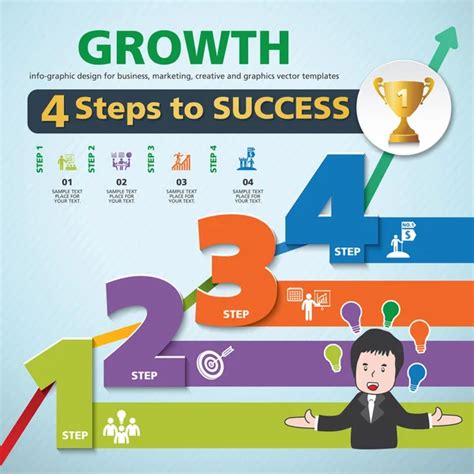 4 Steps To Success Template Modern Info Graphic Design Stock Vector