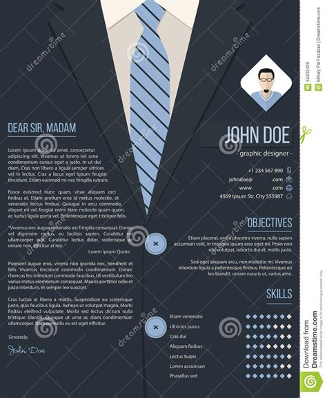 Strict resume template in html and css. Cool Cover Letter Resume Template With Business Suit ...