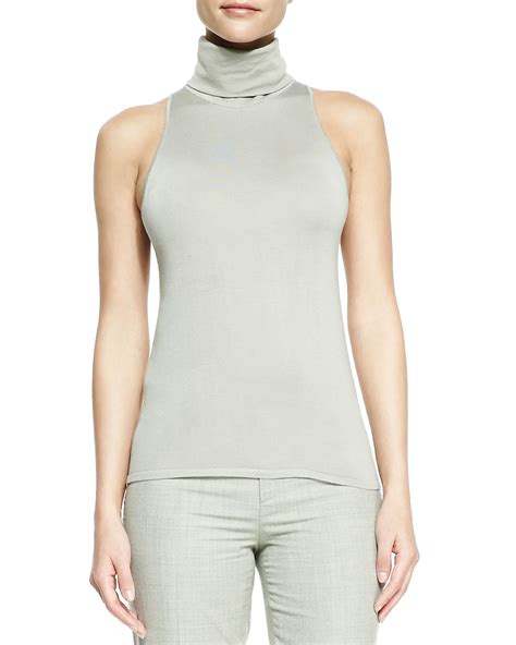 Lyst Ralph Lauren Collection Sleeveless Silk Cashmere Turtleneck Top