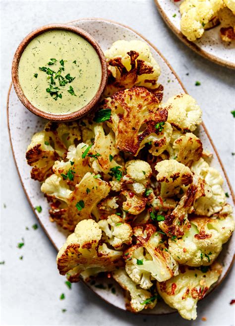 Oven Roasted Cauliflower With Tahini Sauce All The Healthy Things