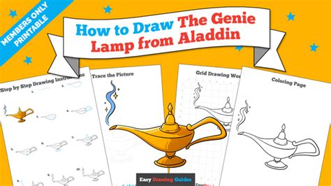 How To Draw The Genie Lamp From Aladdin Really Easy Drawing Tutorial