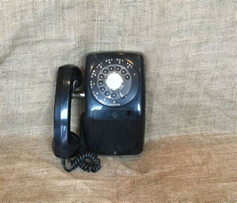 Vintage Black Rotary Wall Phone Automatic Electric Wall Etsy Wall