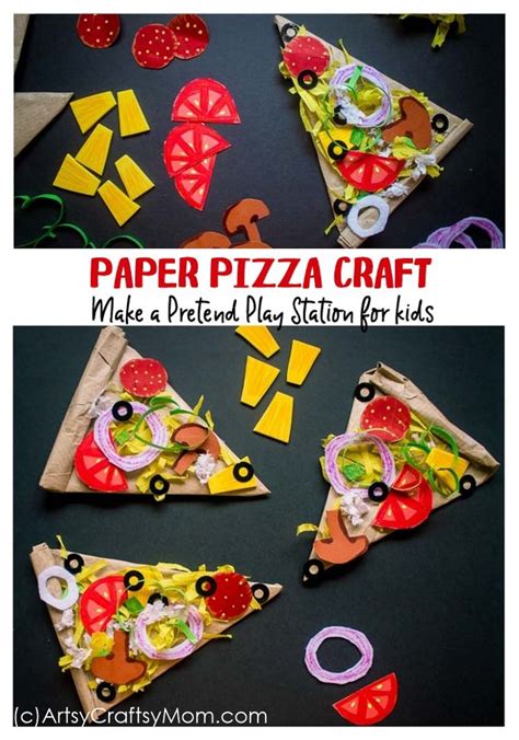 Pretend Play Food Paper Pizza Craft For Kids