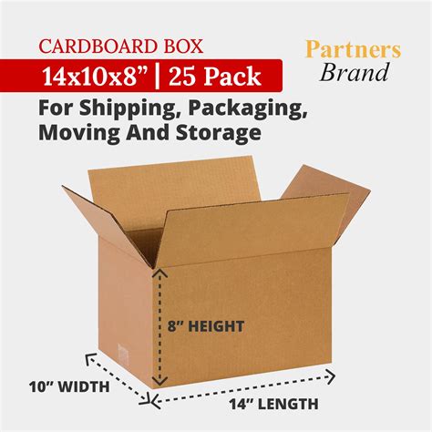 Partners Brand 14x10x8 Corrugated Cardboard Boxes, 14"L x 10"W x 8"H