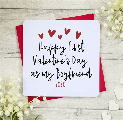 Happy First Valentines Day As My Boyfriend Card By Parsy Card Co