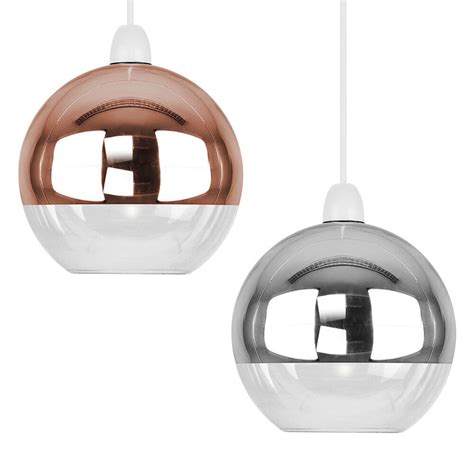 It needs to complement the room in question when it comes to its size, colour and material too, so browse our selection of lamp shades for plenty of choice. Modern Metallic Copper / Chrome Glass Globe Ceiling ...