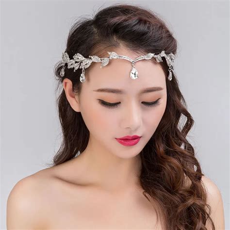 crystal hair headpiece handmade stones hair chain head chain wedding bridal head jewelry