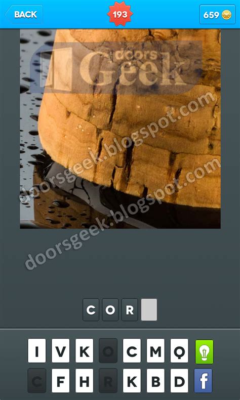 Zoomed In Photo Word Game Level 193 ~ Doors Geek