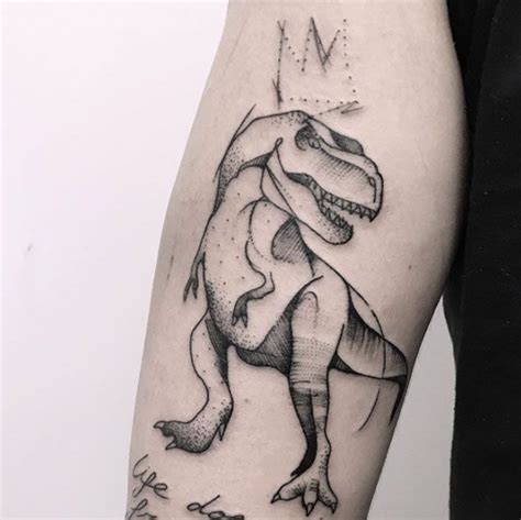 Triceratops double exposure tattoo art. Dinosaur Tattoos Designs, Ideas and Meaning | Tattoos For You