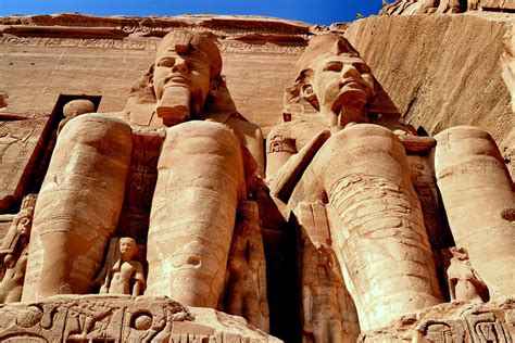 Giant Statues Of Pharaoh Ramesses Ii At Temple Of Ramesses In Abu