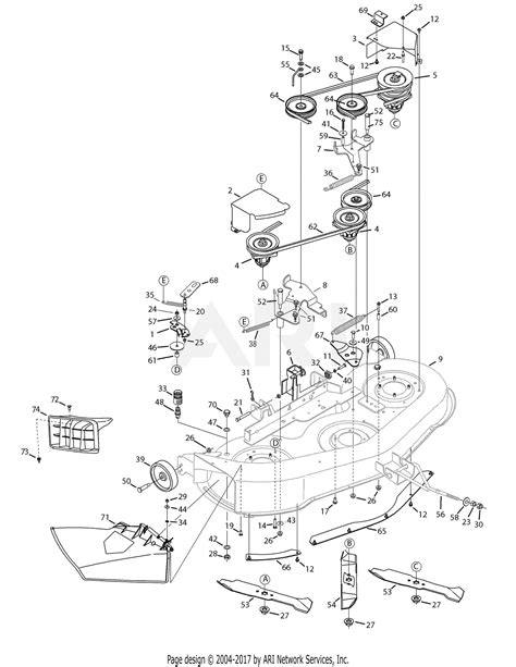 Mtd 13ao771h055 2008 Parts Diagram For Deck 46 Inch
