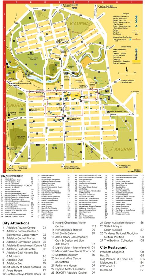 City Map Adelaide Vacation