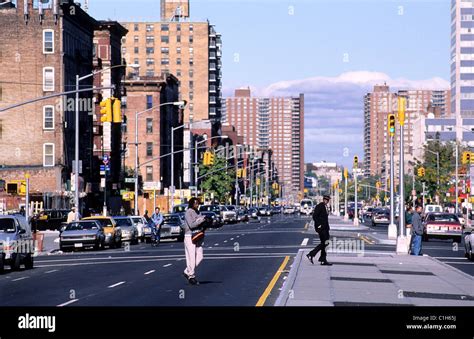 united states new york city manhattan harlem lenox ave also known as malcolm x ave stock