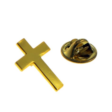 Gold Cross Lapel Pin Christian Cross Badge Religious Cross Pin