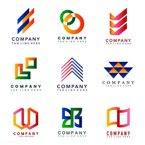 Set Of Company Logo Design Ideas Vector Free Image By