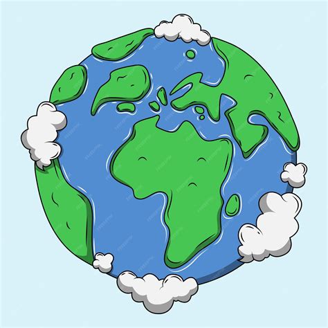 Premium Vector Earth Globe Cartoon Vector Isolated Light Blue