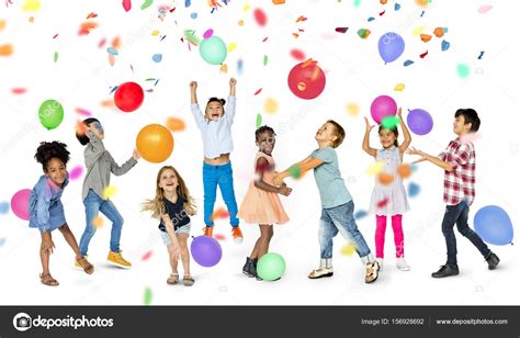 Kids Playing With Balloons — Stock Photo © Rawpixel 156928692