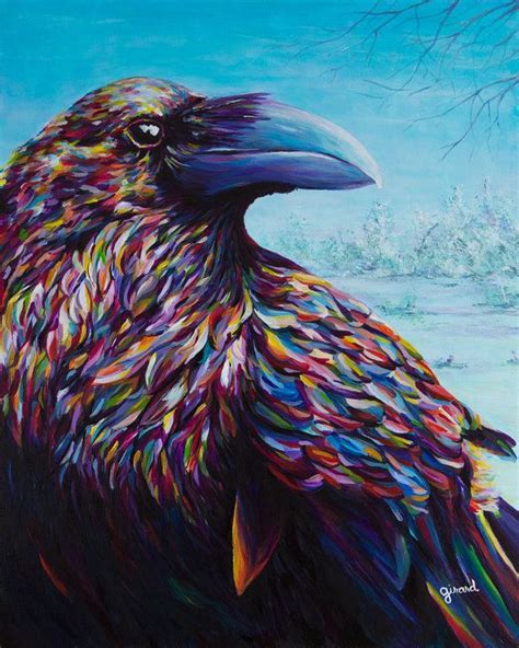 Wow Love Love This Multi Colored Raven By Claudelle Acrylic