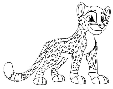 Simple Cheetah Coloring Pages - reductildietpills