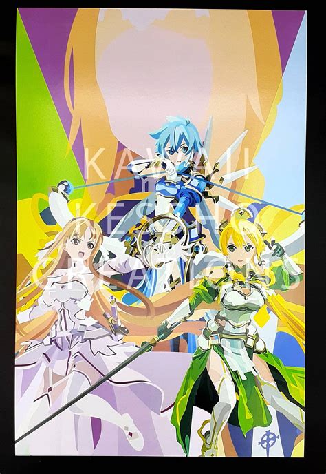Sword Art Online Alicization Asuna Sinon Leafa Alice Graphic Etsy