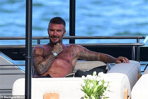 Shirtless David Beckham Shows Off His Muscly Physique Daily Mail Online