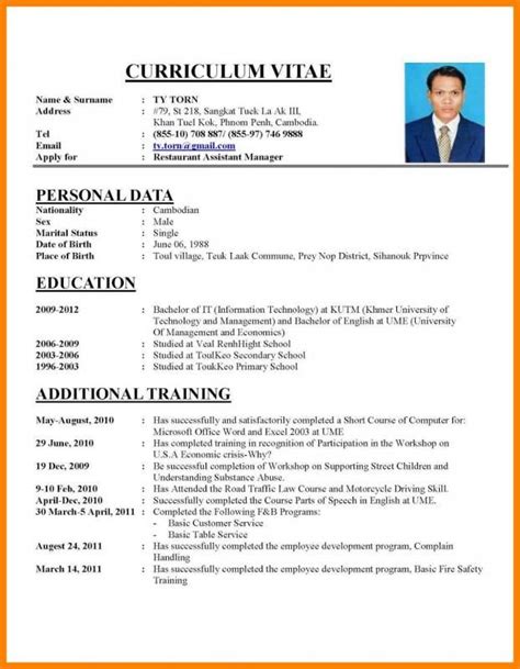 How To Write A Professional Cv Cv Format For Job Job Resume Template