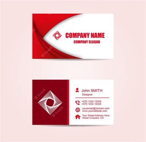 Premium Vector Red Business Cards Template